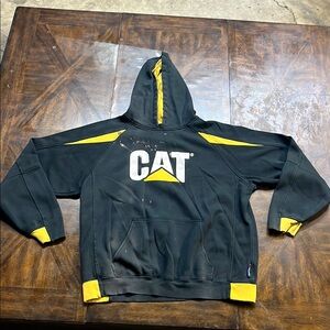 Oversized Sport-Tek Black and Yellow CAT(Caterpillar)Hoodie